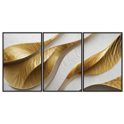 Kit Quadros Decorativos Dourado Formas
