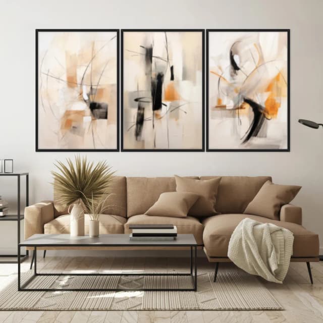 Kit Quadros Decorativos Pintura Minimalista