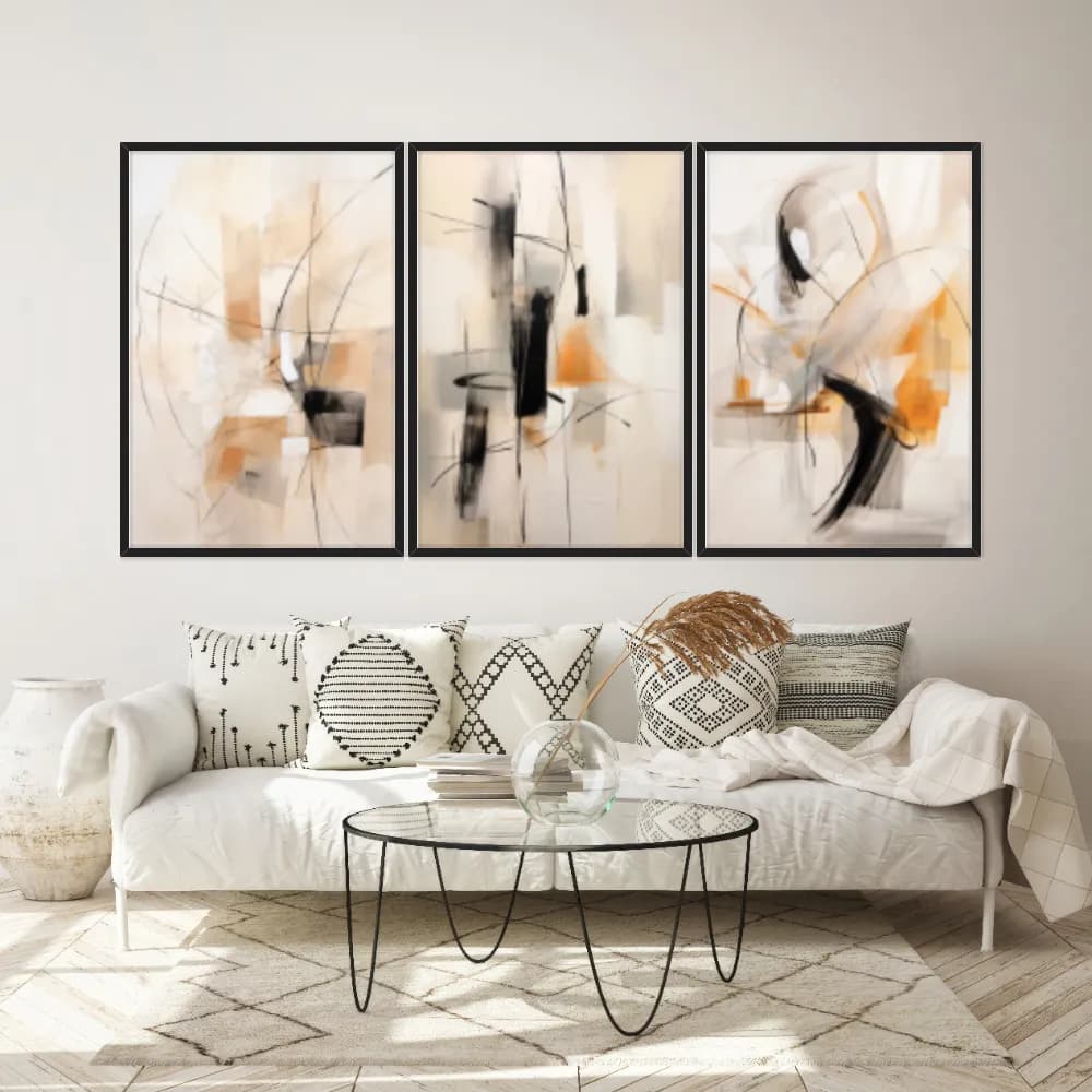 Kit Quadros Decorativos Pintura Minimalista