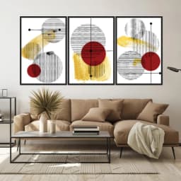 Kit Quadros Decorativos Formas Abstratas