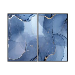 Kit Quadros Decorativos Mármore Azul