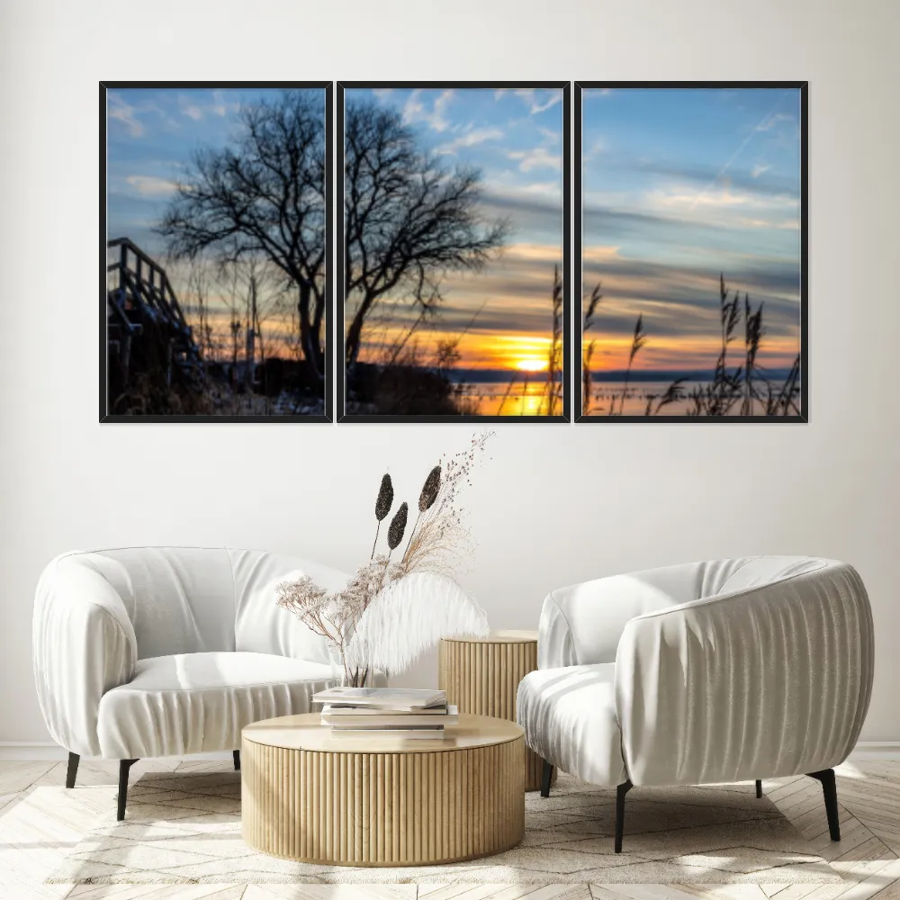 Kit Quadros Decorativos Pôr Do Sol