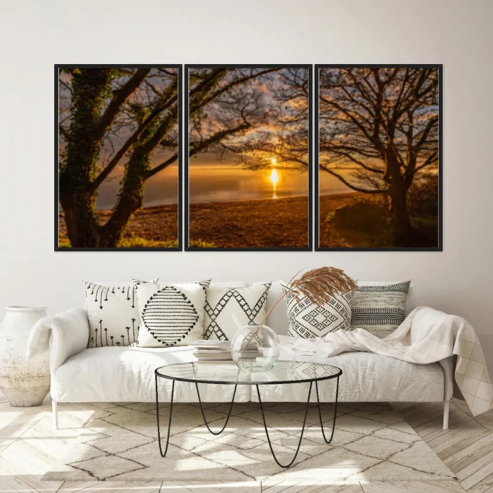 Kit Quadros Decorativos Pôr Do Sol