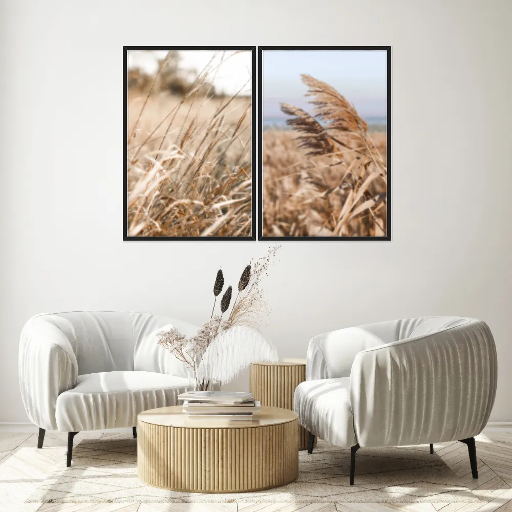 Kit Quadros Decorativos Folhas Secas
