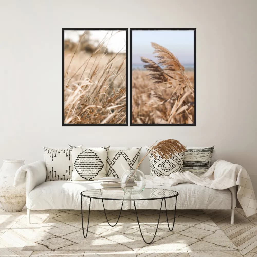 Kit Quadros Decorativos Folhas Secas