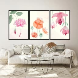Kit Quadros Decorativos Flora Aquarela