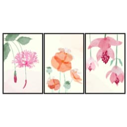 Kit Quadros Decorativos Flora Aquarela