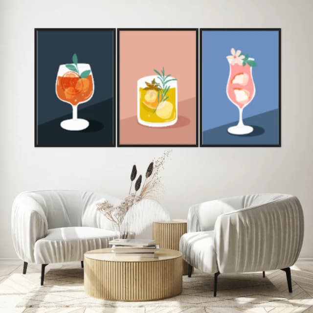 Kit Quadros Decorativos Drink