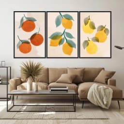 Kit Quadros Decorativos Frutas