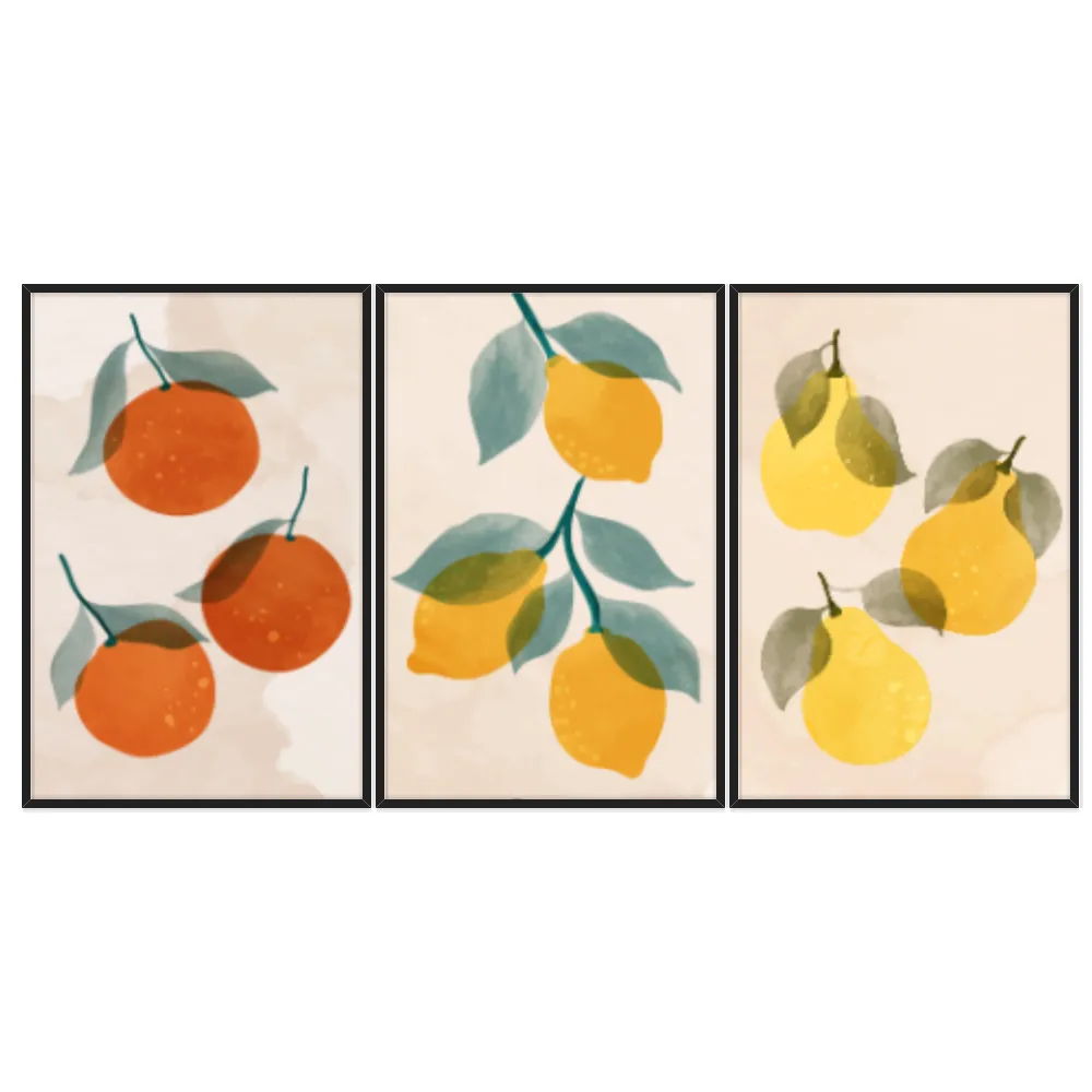 Kit Quadros Decorativos Frutas