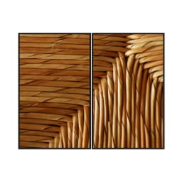 Kit Quadros Decorativos Madeira De Bambu