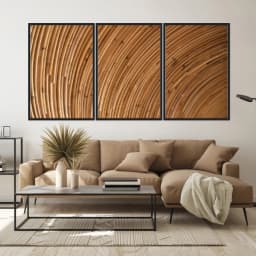 Kit Quadros Decorativos Madeira De Bambu