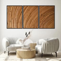 Kit Quadros Decorativos Madeira De Bambu