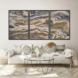 Kit Quadros Decorativos Pedra Marrom