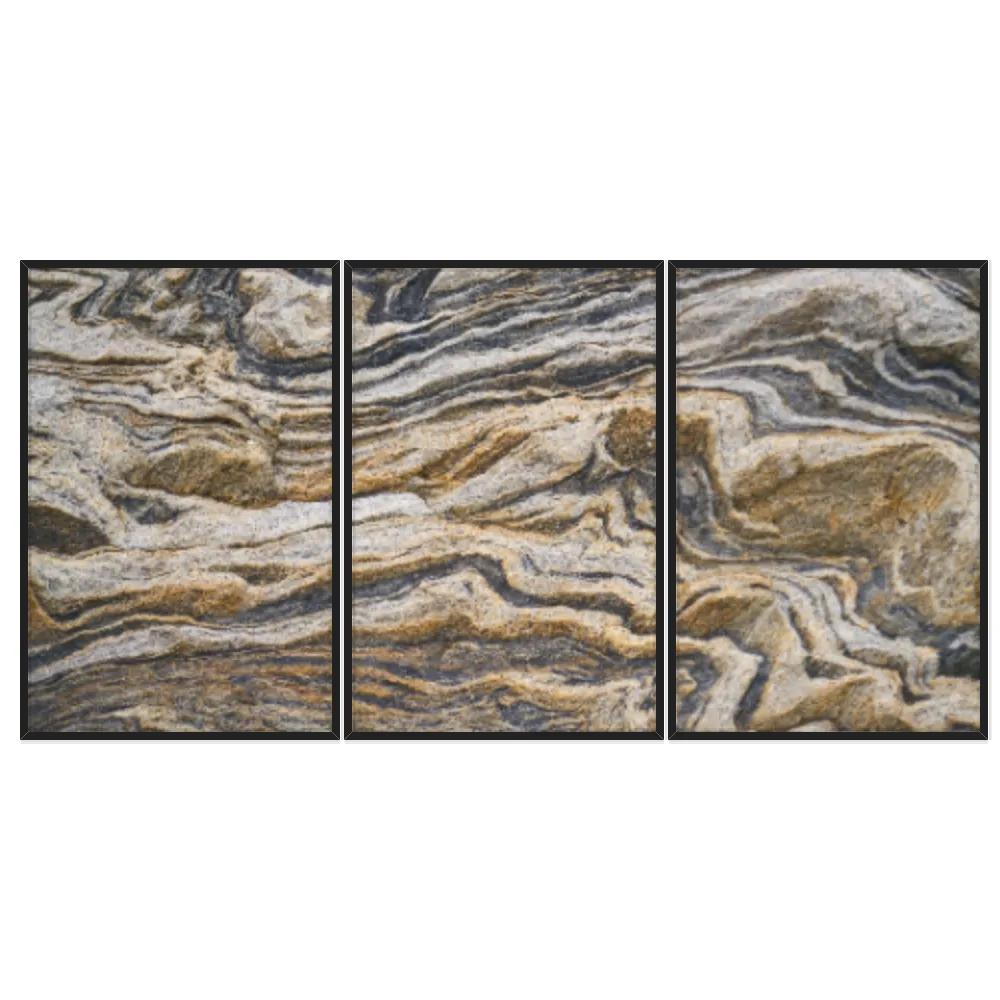 Kit Quadros Decorativos Pedra Marrom