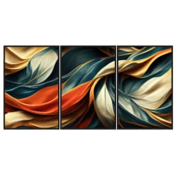 Kit Quadros Decorativos Linhas Coloridas