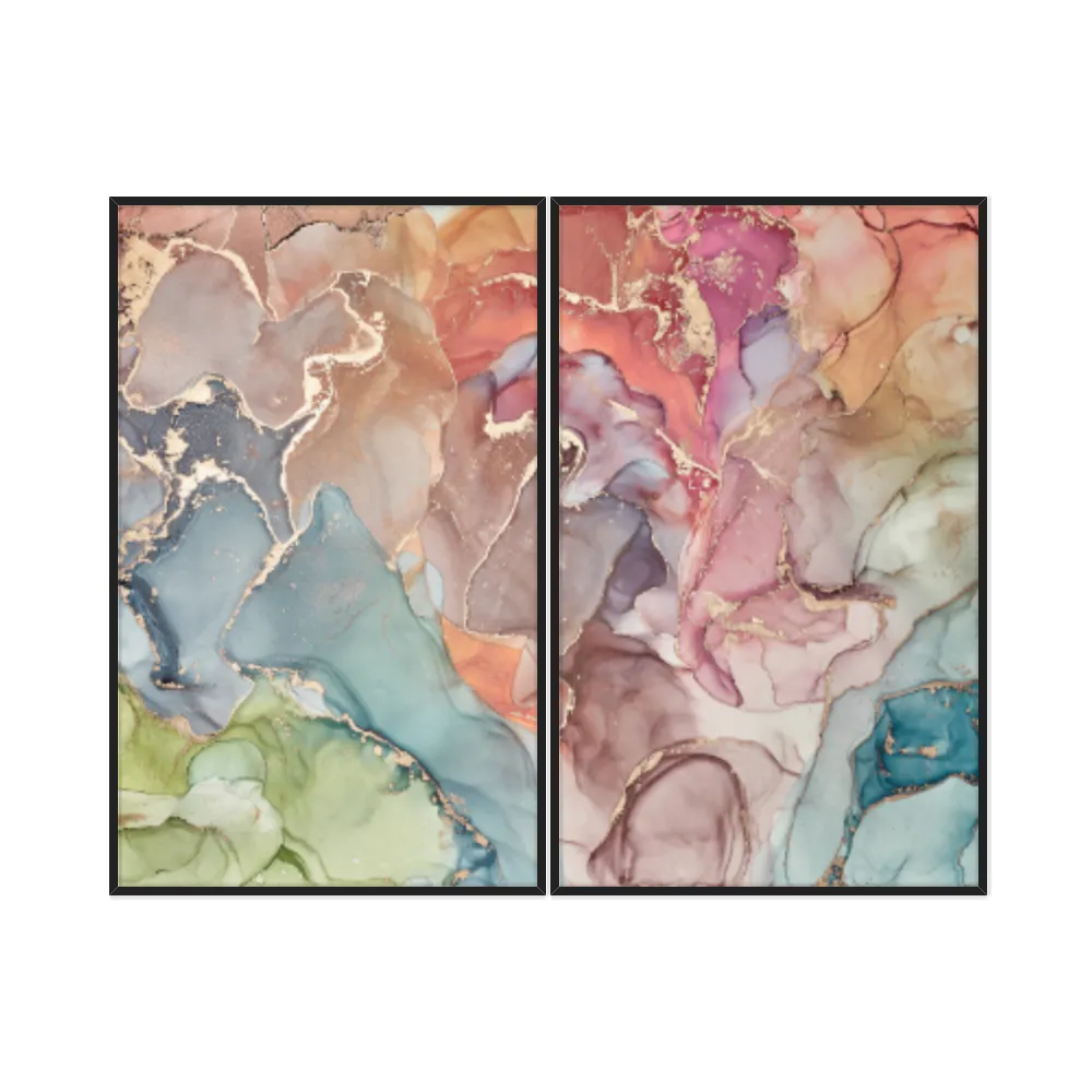 Kit Quadros Decorativos Formas Coloridas