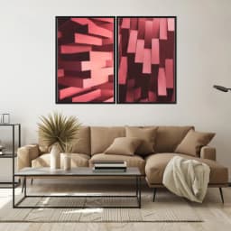 Kit Quadros Decorativos Formas Vermelhas