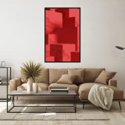 Quadro Decorativo Formas Vermelhas