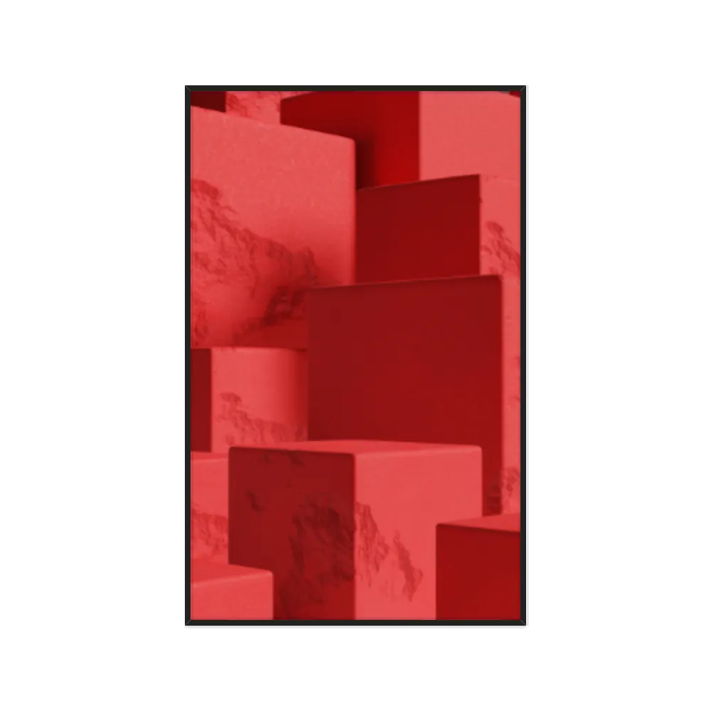 Quadro Decorativo Formas Vermelhas