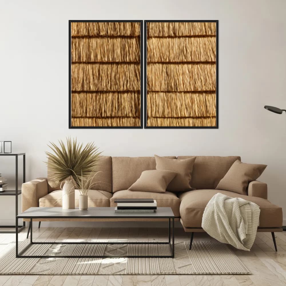 Kit Quadros Decorativos Fios De Bambu