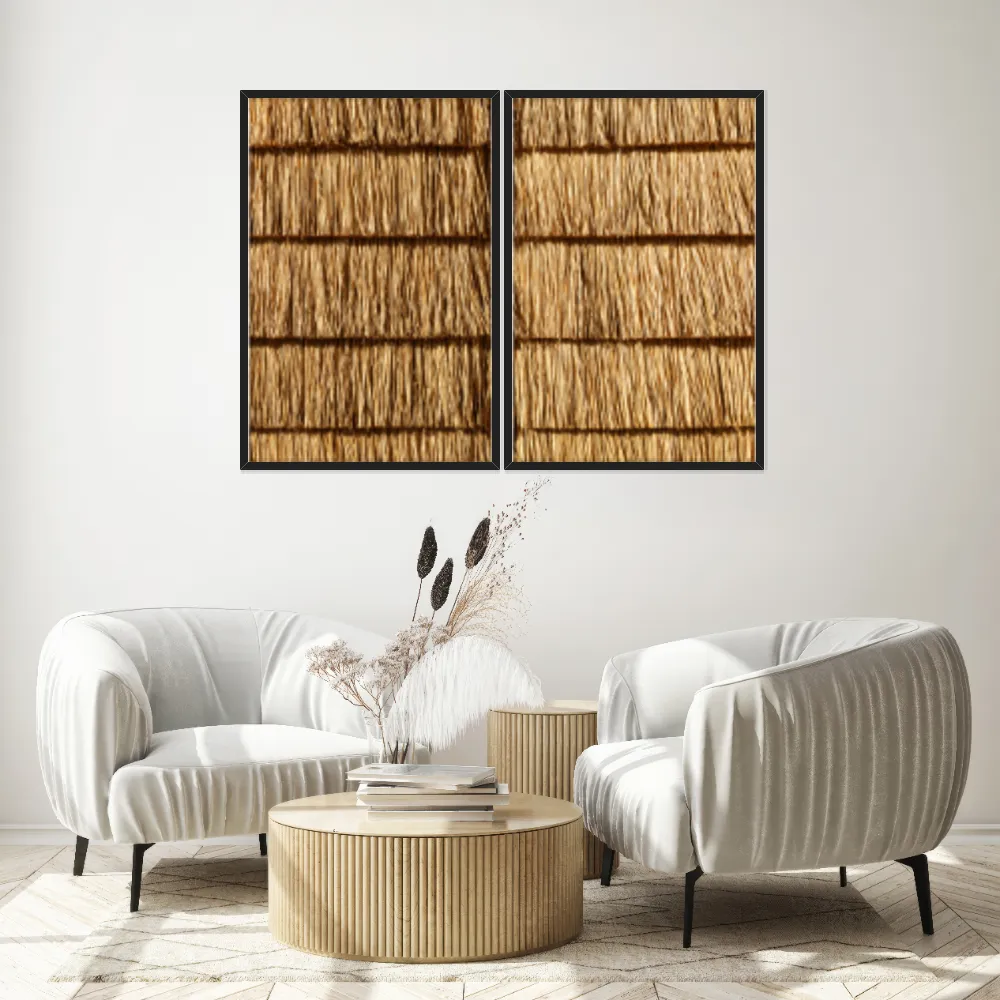 Kit Quadros Decorativos Fios De Bambu