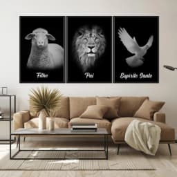 Kit Quadros Decorativos Religioso De Animais