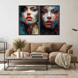 Kit Quadros Decorativos Mulher Abstrata