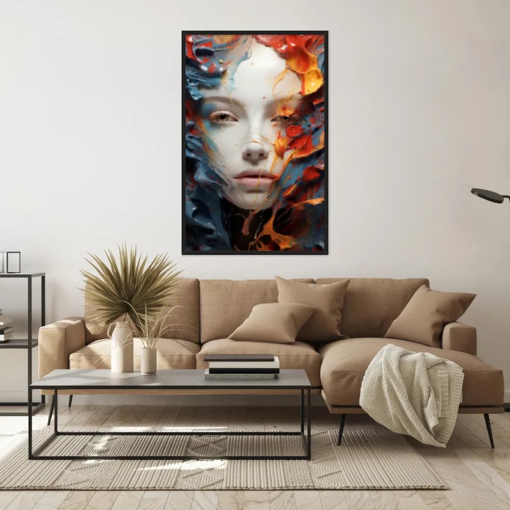 Quadro Decorativo Mulher Com Tinta