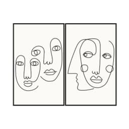 Kit Quadros Decorativos Rosto Minimalista