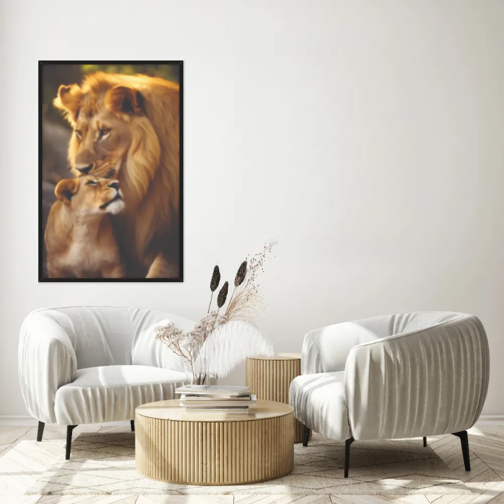 Quadro Decorativo Família Leão