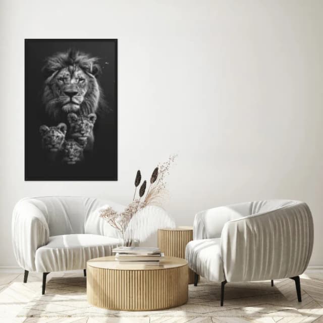 Quadro Decorativo Família Leão