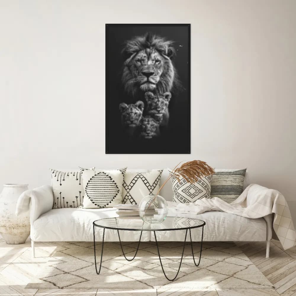 Quadro Decorativo Família Leão