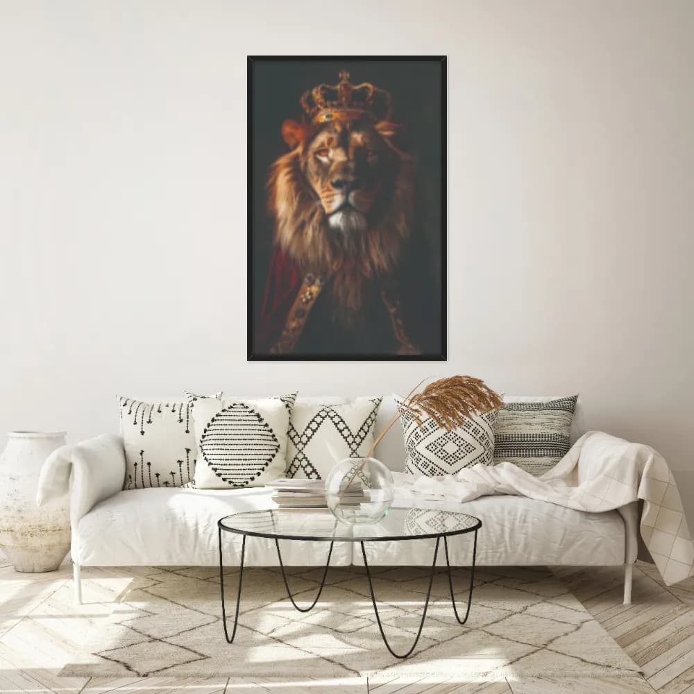 Quadro Decorativo Leão Coroa