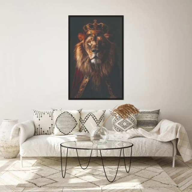 Quadro Decorativo Leão Coroa