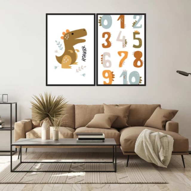 Kit Quadros Decorativos Dinossauro