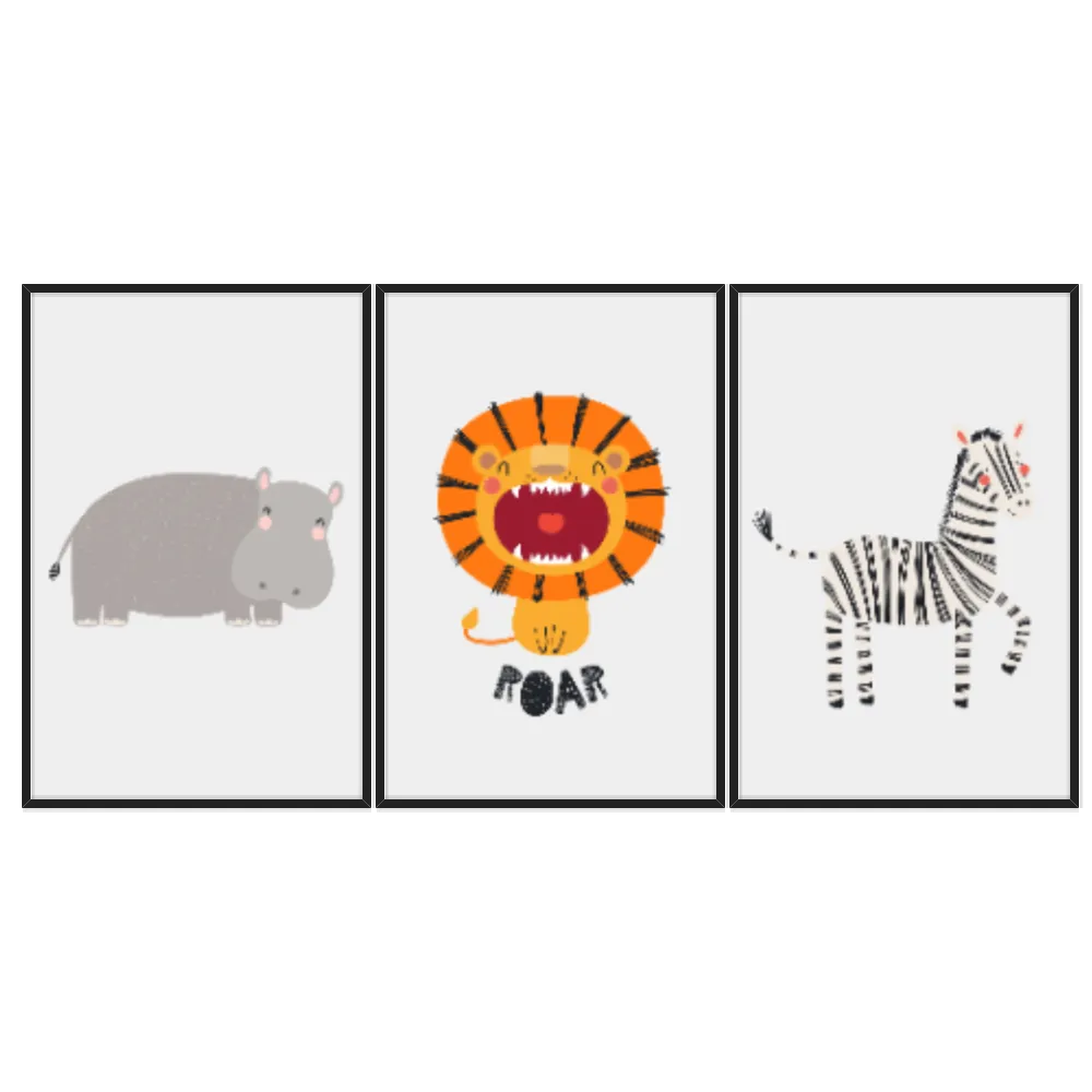 Kit Quadros Decorativos Safari