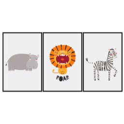 Kit Quadros Decorativos Safari