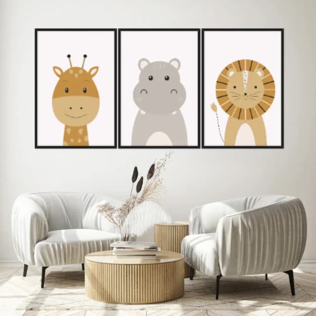 Kit Quadros Decorativos Safari