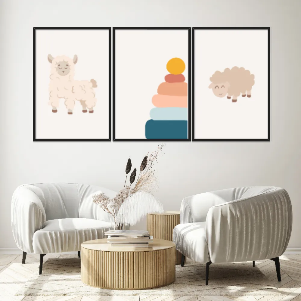 Kit Quadros Decorativos Ovelhas E Peças