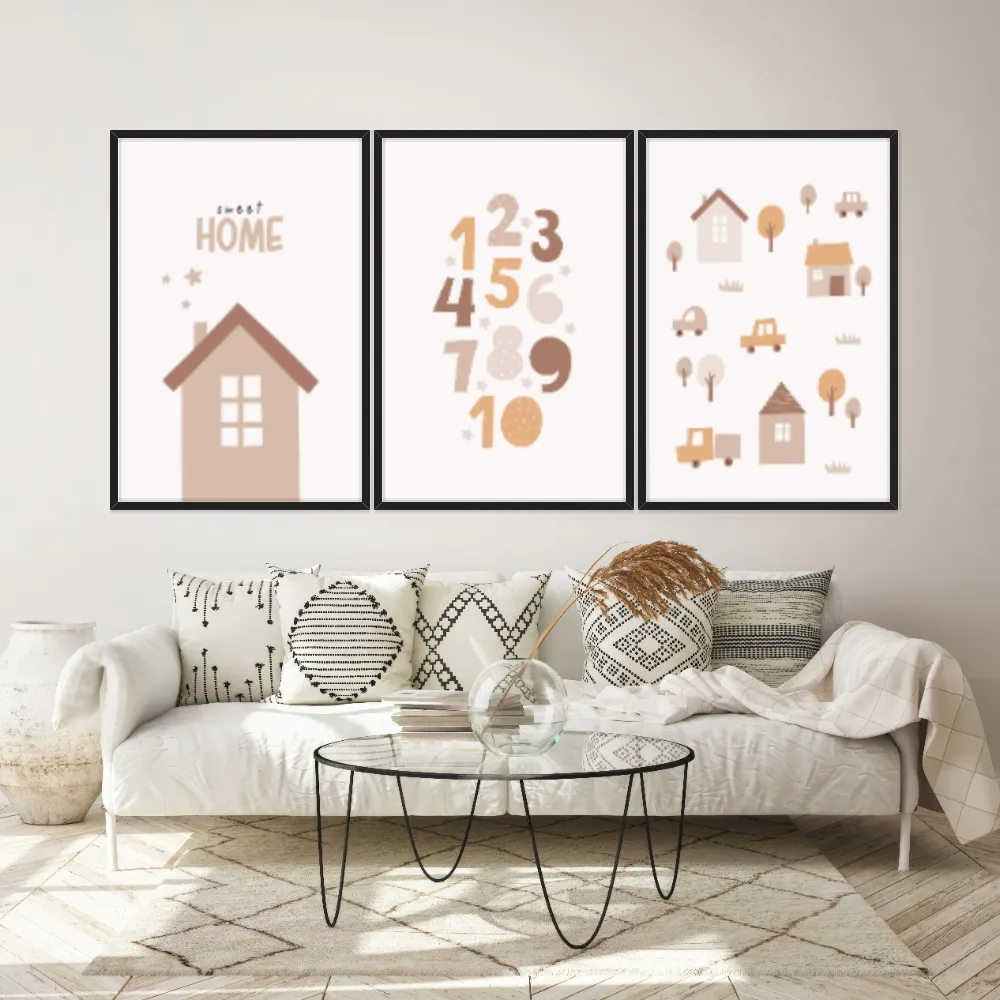 Kit Quadros Decorativos Casinha E Números