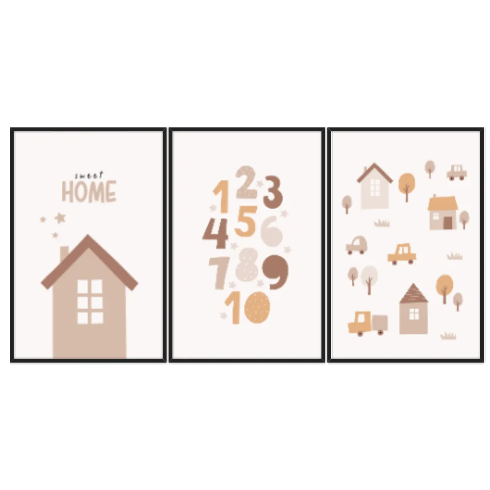 Kit Quadros Decorativos Casinha E Números