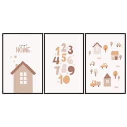 Kit Quadros Decorativos Casinha E Números