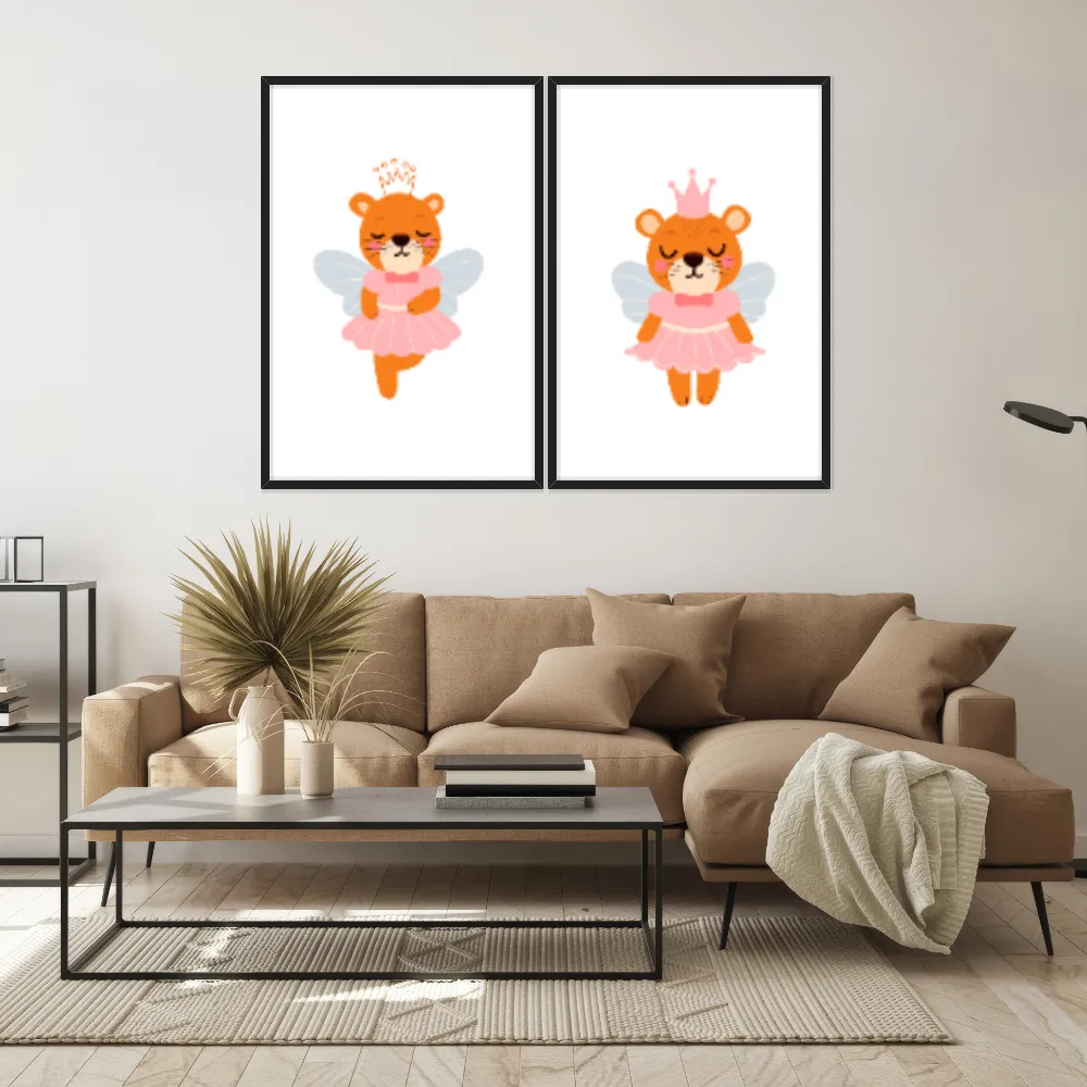 Kit Quadros Decorativos Ursas Fadinhas