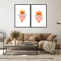 Kit Quadros Decorativos Ursas Fadinhas