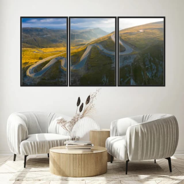 Kit Quadros Decorativos Estrada Com Montanhas