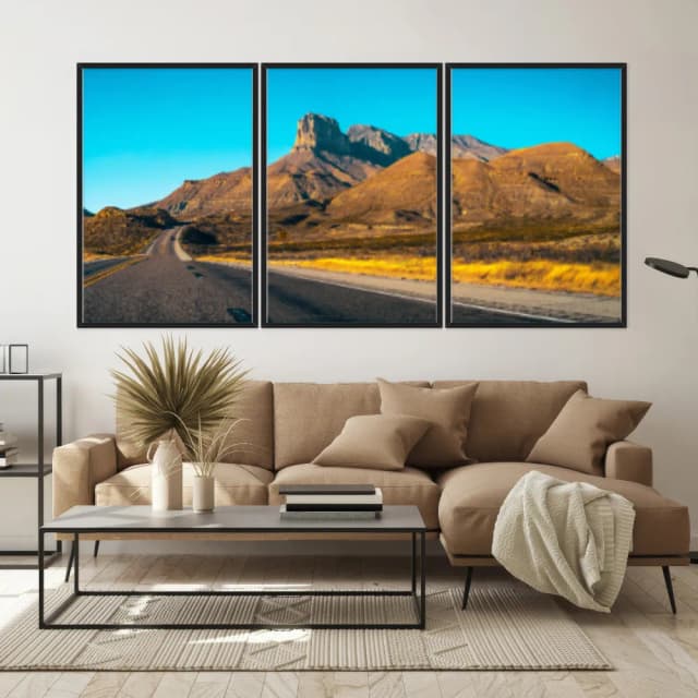 Kit Quadros Decorativos Estrada Com Montanhas