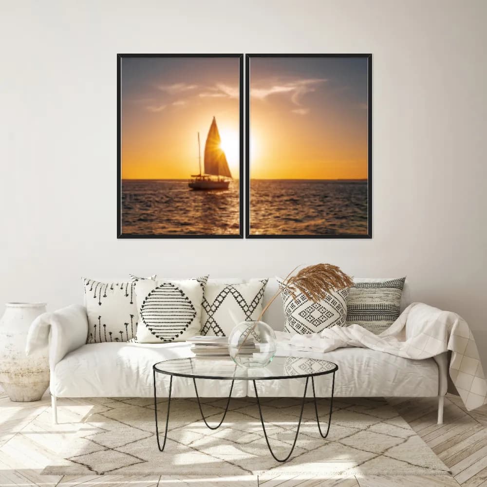 Kit Quadros Decorativos Pôr Do Sol
