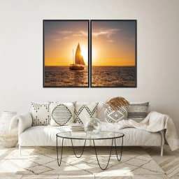 Kit Quadros Decorativos Pôr Do Sol