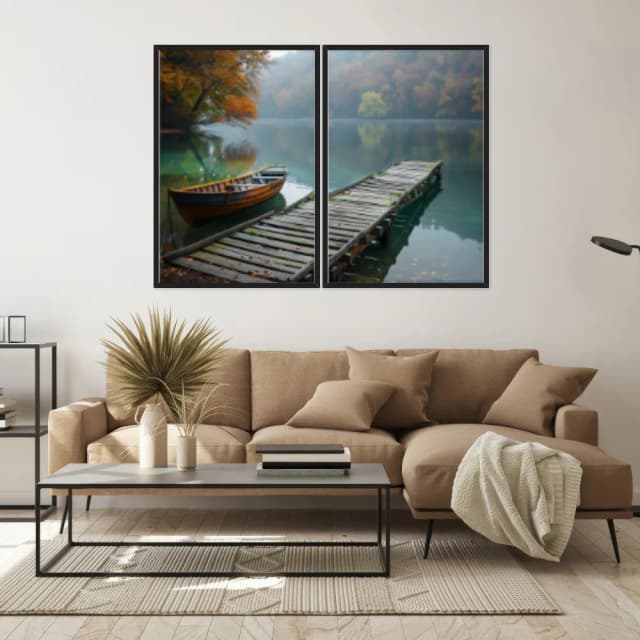Kit Quadros Decorativos Do Lado Da Ponte De Madeira